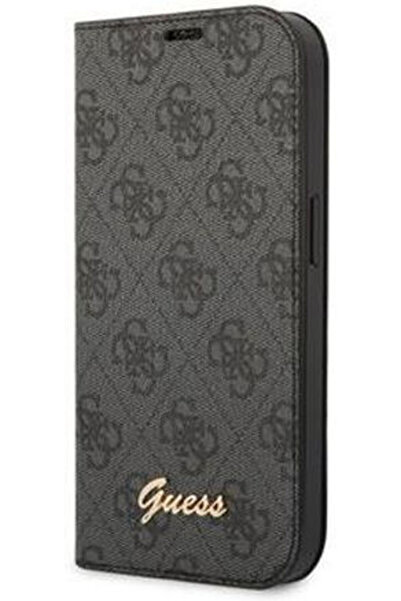 Guess Βιβλίο με vintage χρυσό λογότυπο, Πλαστικό Μαύρο (iPhone 14 Pro) Κωδικό...