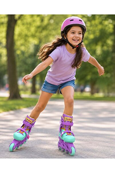 Arlina Home Kids Arka Tekerler Ayarlanabilir Çocuk pateni Mor 27-30