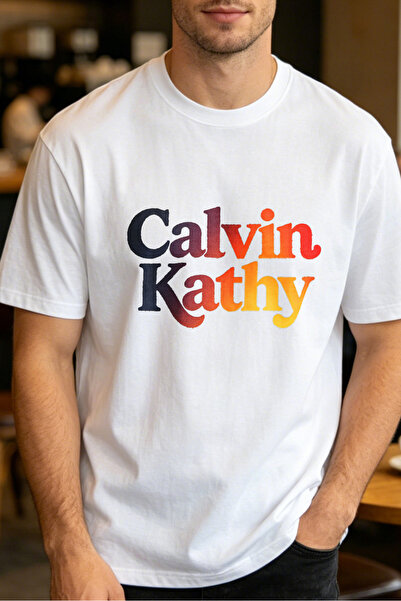 Fleck Retro Style T Shirts For Men Calvin Kathy Text Design Mens Printed T Sh...
