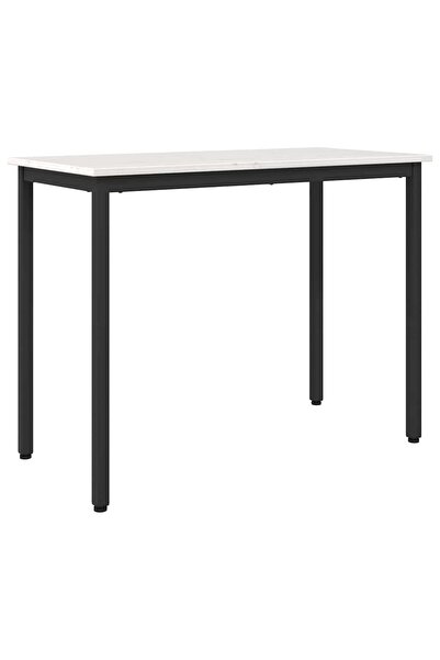 vidaxl masă Alb 100 x 50 x 77 cm Lemn ingineresc și oțel