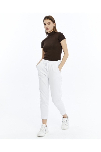 Çarli Women's Canvas Trousers 4228 White