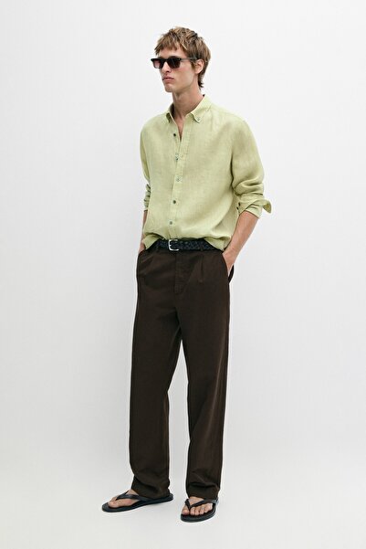 Massimo Dutti %100 keten regular fit gömlek