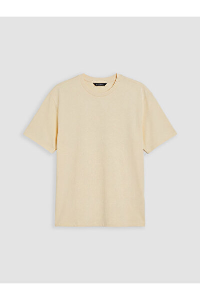 LC Waikiki Beige Crew Neck Men's T-Shirt