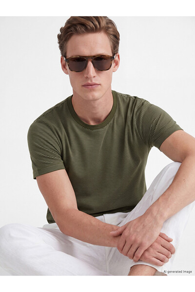 LC Waikiki Esvab • Modern & Distinctive Zero Roba Collar Striped Men's T-Shirt