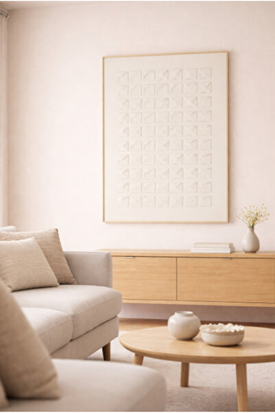 Palma homez لوحة حائط مودرن بتصميم هندسي بارز 120x80 سم