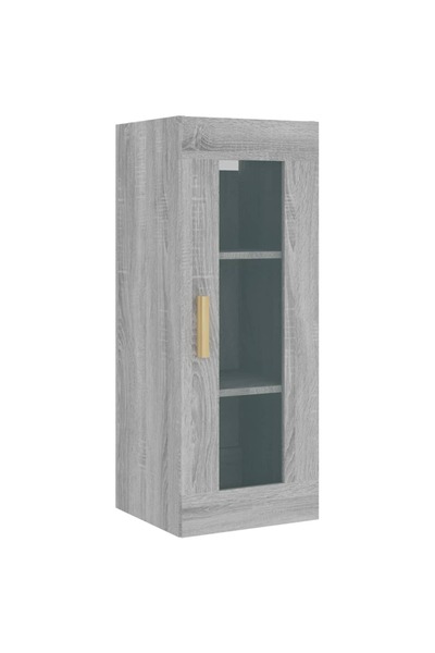 vidaxl Dulap de perete suspendat, gri sonoma, 34,5x34x90 cm
