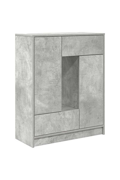 vidaxl Bufetă cu sertare și uși Gri beton 73x31x90 cm
