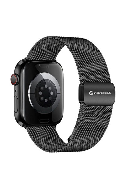 Forcell Λουράκι από ανοξείδωτο ατσάλι, μαύρο (για Apple Watch 38/40/41 χιλ.)