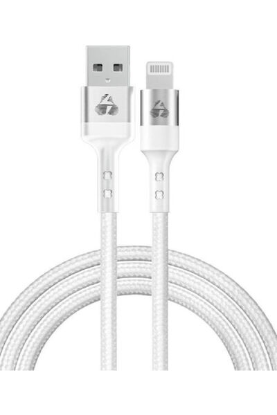 POWERTECH Πλεκτό καλώδιο Lightning 12W Λευκό 1μ (PTR-0126)