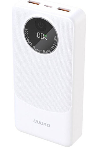 DUDAO K12PRo Power Bank 20000mAh 22.5W με 2 θύρες USB-A Power Delivery Λευκό