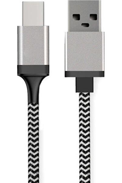 POWERTECH Πλεγμένο Καλώδιο USB 2.0 USB-C Αρσενικό - USB-A 25W Γκρι 1.5μ CAB-U130