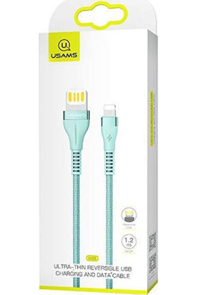 Usams Πλεγμένο καλώδιο USB-A σε Lightning Τυρκουάζ 1,2μ (SJ360USB02)