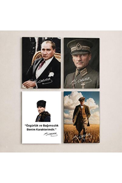 nesnelgift Σετ 4 τεμαχίων Mustafa Kemal - 15x20 εκ., MDF 3 χιλ., Εκτύπωση UV