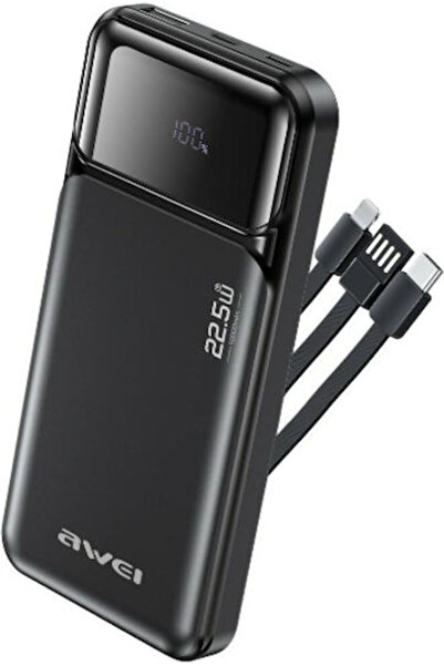 AWEI PA-91 Power Bank 10000mAh 22.5W with USB-A Port Power Delivery Black