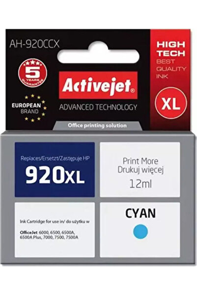 Active Συμβατό μελάνι για εκτυπωτές inkjet HP 920XL CD972AE 12ml Κυανό