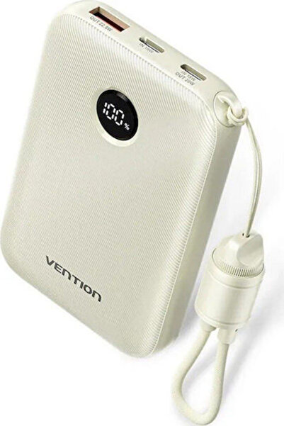 Vention Power Bank 10000mAh 22.5W με θύρα USB-A και θύρα USB-C Μπεζ