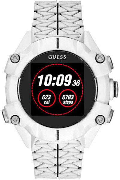 Guess Rex C3001G4 47mm Έξυπνο ρολόι με παρακολούθηση καρδιακών παλμών (Λευκό)
