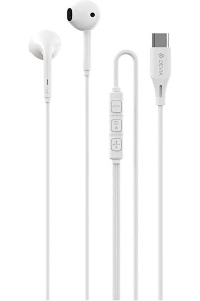 Devia C Kintone Ενδοωτικά Ακουστικά Handsfree με Σύνδεση USB-C Λευκά