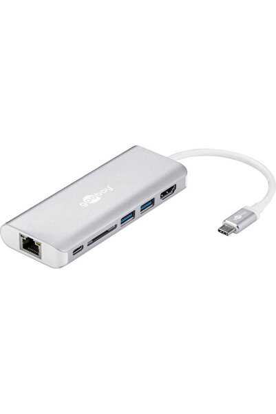 goobay Σταθμός σύνδεσης USB-C με HDMI 4K PD Ethernet Ασημί (76788)