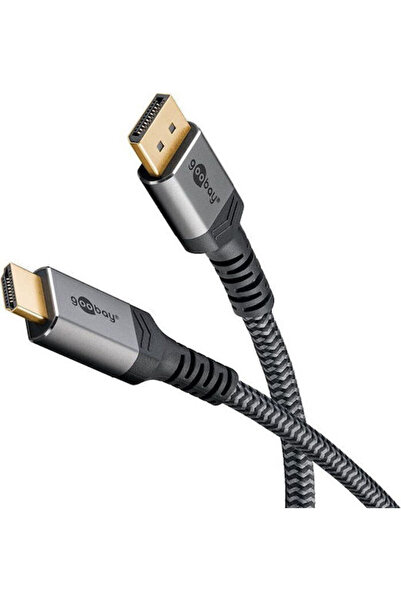 goobay Καλώδιο DisplayPort αρσενικό - 1μ Γκρι (78964)