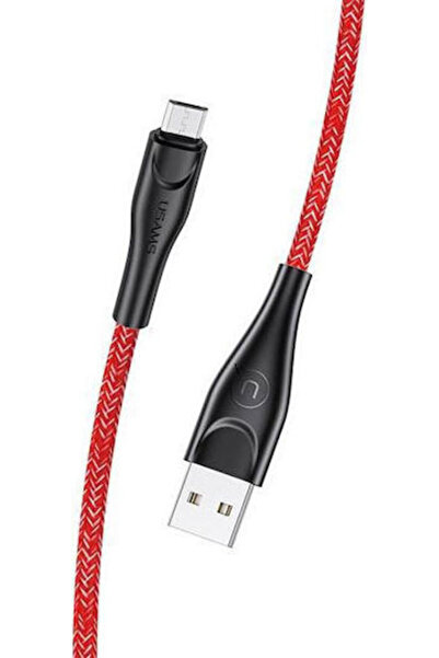 Usams SJ399 U41 3μ Πλεκτό Καλώδιο USB 2.0 σε micro USB Κόκκινο
