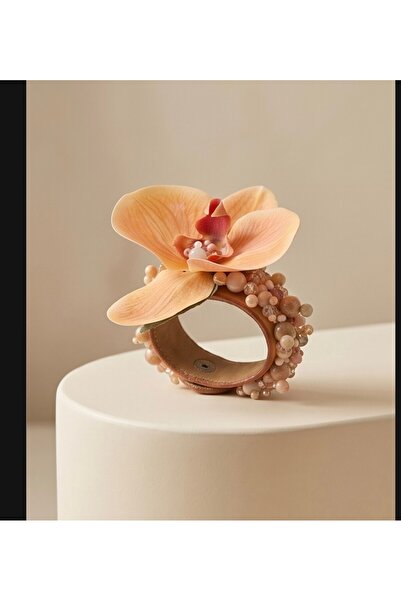 Enanice Handmade Camel Skin Bracelet with Beads, Stones and Flowers