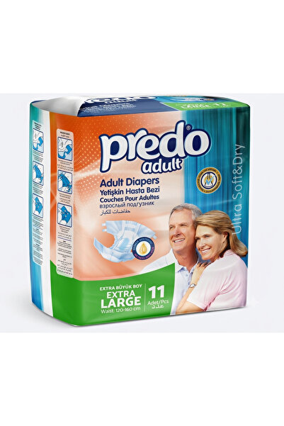PREDO Yetişkin Hasta Bezi XL 11 Li Paket 120-160cm Ultra Yumuşak ve Kuru