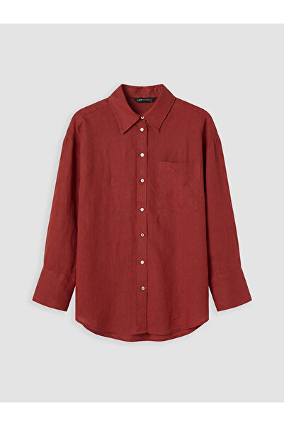 LC Waikiki Red Women's 100% Linen Shirt