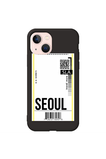 Other Apple iPhone 13 Seoul Travel More Black Colored Silicone TPU Θήκη