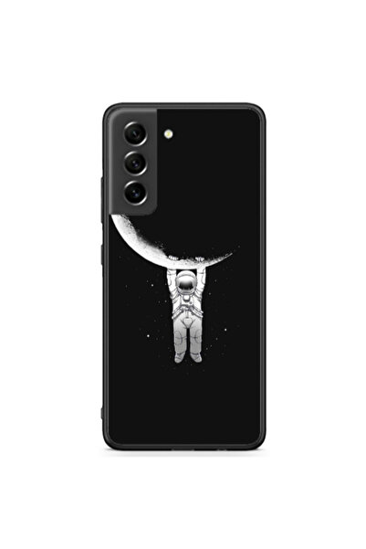 Other Samsung S21 FE Swinging on the moon Black Glossy Θήκη