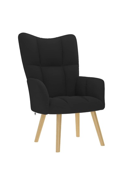 vidaxl Scaun de relaxare, negru, material textil