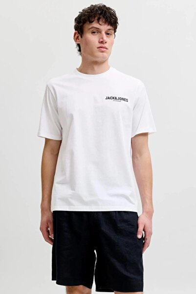 Jack & Jones Erkek Gögüs Baskili Sifir Yaka Kisa Kollu Tisört - Oscar