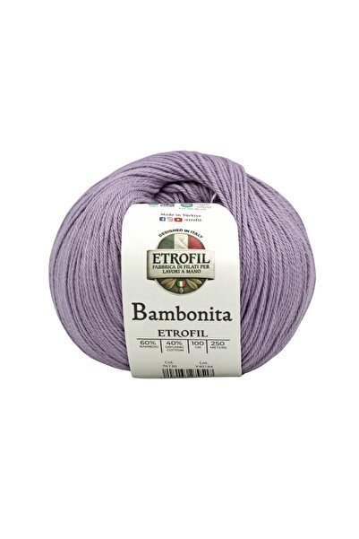 Etrofil Bambonita Knitting Yarn Lilac Purple 60% Bamboo 40% Organic Cotton 10...