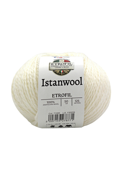 Etrofil Istanwool Knitting Yarn White 100% Turkish Wool 50g 125m (71085)