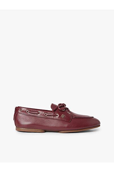 Tommy Hilfiger kadın th sleek leather loafer