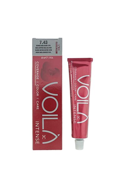 OEM Intercosmo, Voila 3C Intense, Permanent Hair Dye, 7.43 Mediterranean Copp...