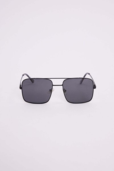 Tudors Unisex Retro Design Uv400 Protected Black Metal Framed Square Sunglasses