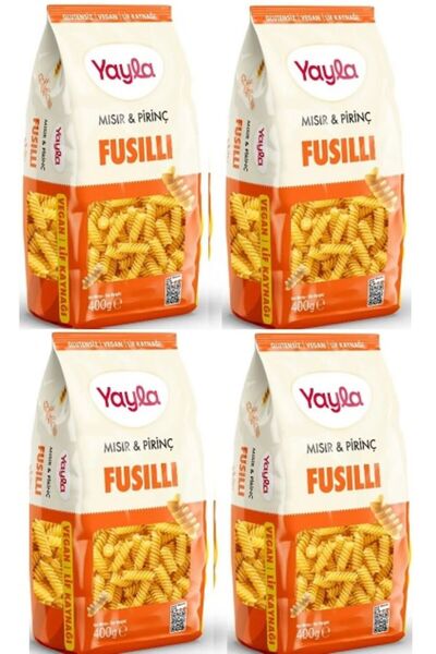 Yayla GLUTENSİZ FUSİLLİ MAKARNA mısır pirinç 4 pk
