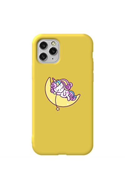Other Apple iPhone 11 Pro Sleeping horse Yellow Colored Silicone TPU Θήκη