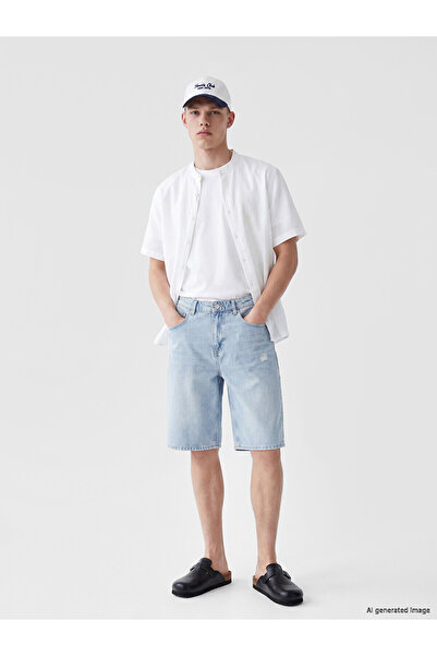 LC Waikiki Nevavm Loose Fit Men's Jean Shorts with a Difference