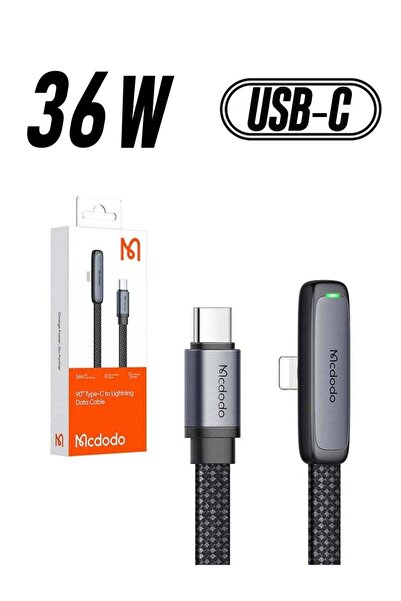 Mcdodo CA-3351 USB-C to Lightning Prism 90 degree Cable 1.8m Black
