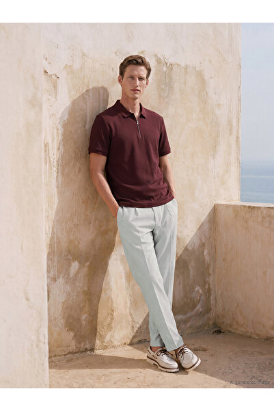 LC Waikiki Nevavm Regular Fit Men's Pleated Fabric Trousers with Difference