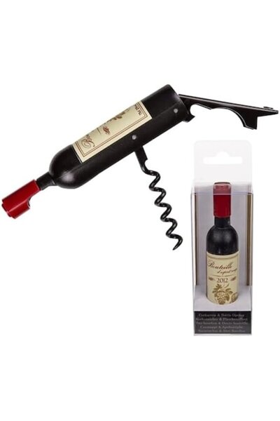 Ayawaska Deschizător de sticle și tirbușon în formă de sticlă de vin roșu, de...