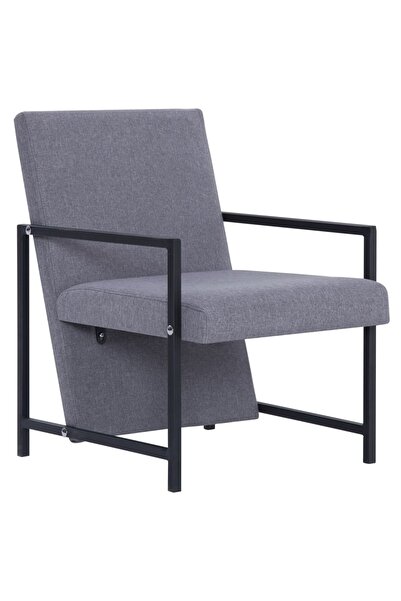 vidaxl Fotoliu cu picioare cromate, gri deschis, textil