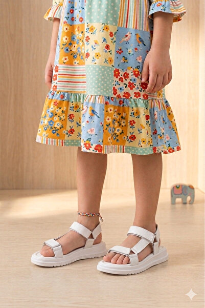 bambino kids shoes Genuine Leather White Orthopedic Girls' Sandals