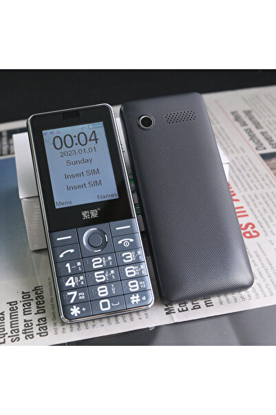 Choice Full set Black 2G GSM Cheap Elderly Slim Mobile Phone Blind-Friendly K...