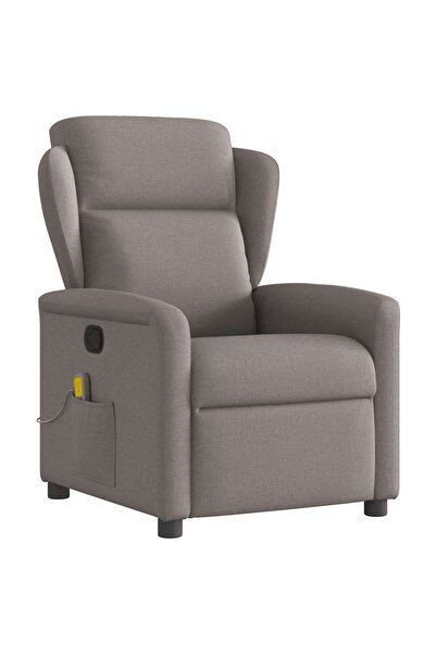 vidaxl Fotoliu de masaj rabatabil, gri taupe, material textil