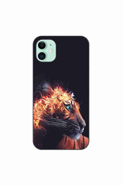 OEM Husa compatibila cu Apple iPhone 11 Silicon Gel Tpu Model Flameborn Tiger