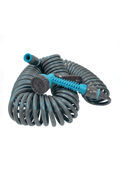 Cumpara-Istet Furtun spiralat gri-albastru cu 4 accesorii, 7 funcții - 20 m