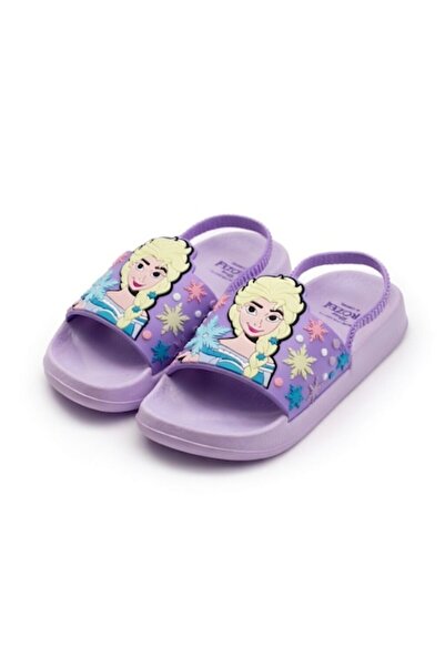 SHOPIENS Papuci Frozen Lila pentru fete, de vară, cu talpă ușoară, curea elas...